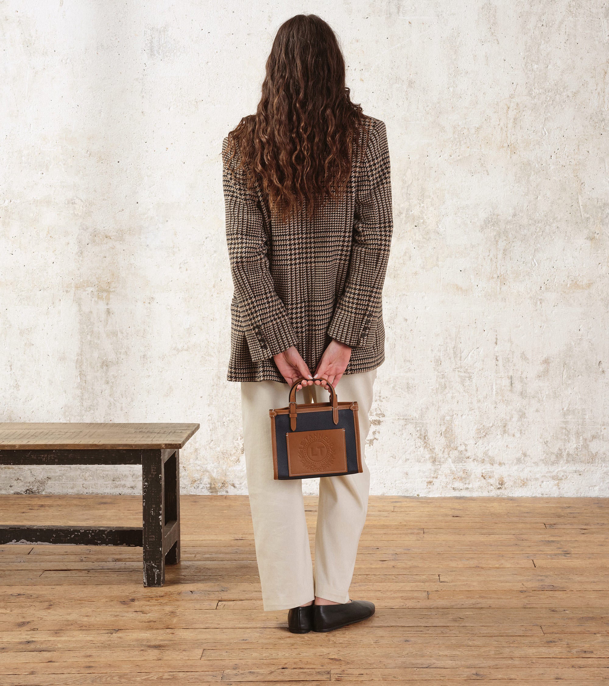Mini cabas Le 125 en cuir grainé