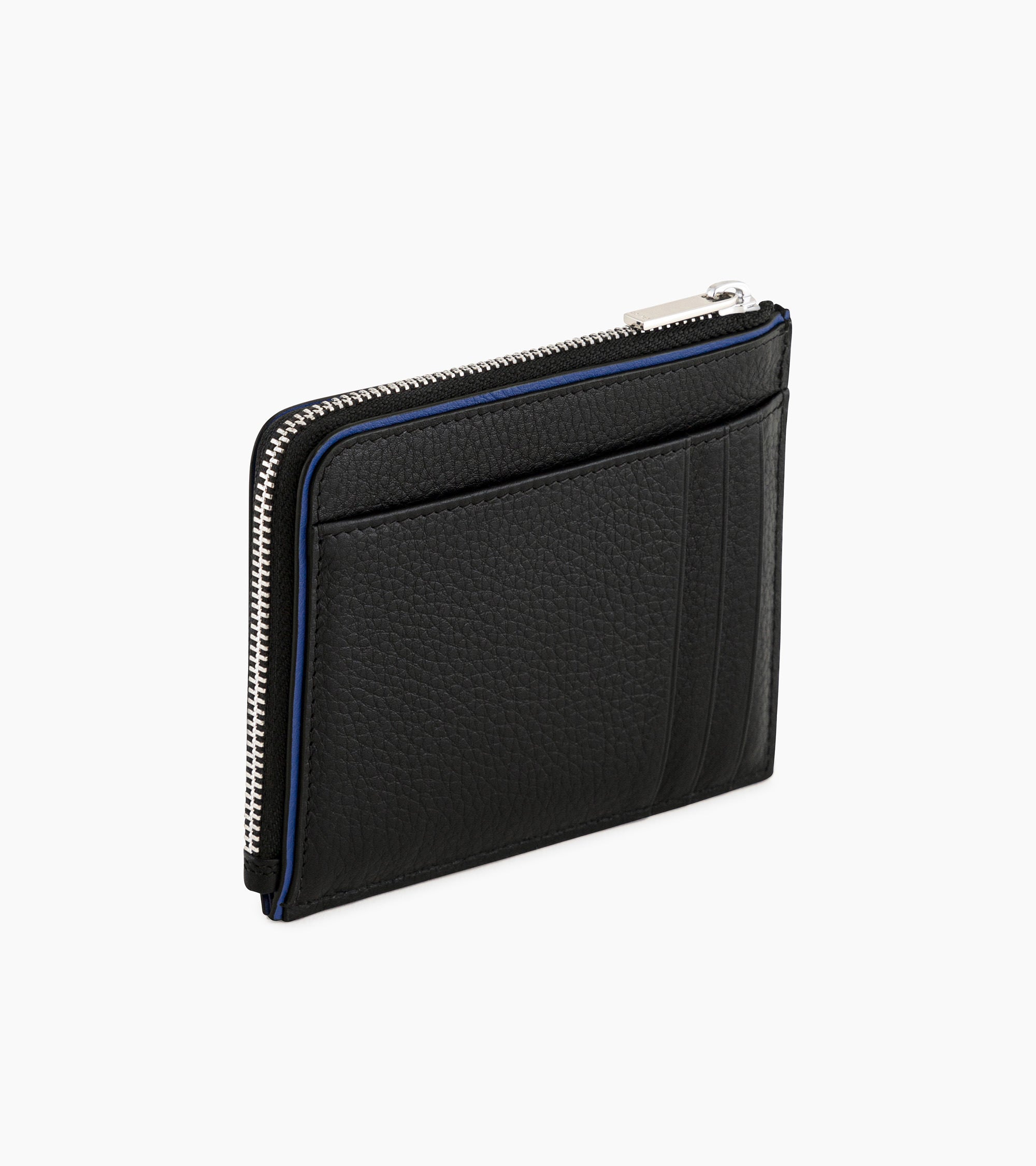 Porte cartes zip en L Augustin en cuir grainé