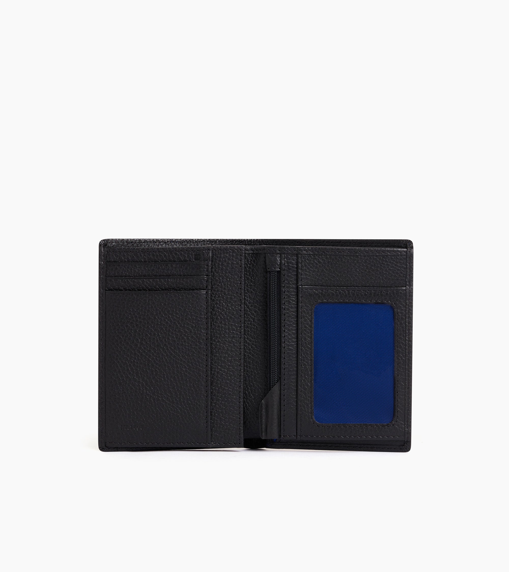 Portefeuille moyen modèle zippé 2 volets Charles en cuir grainé