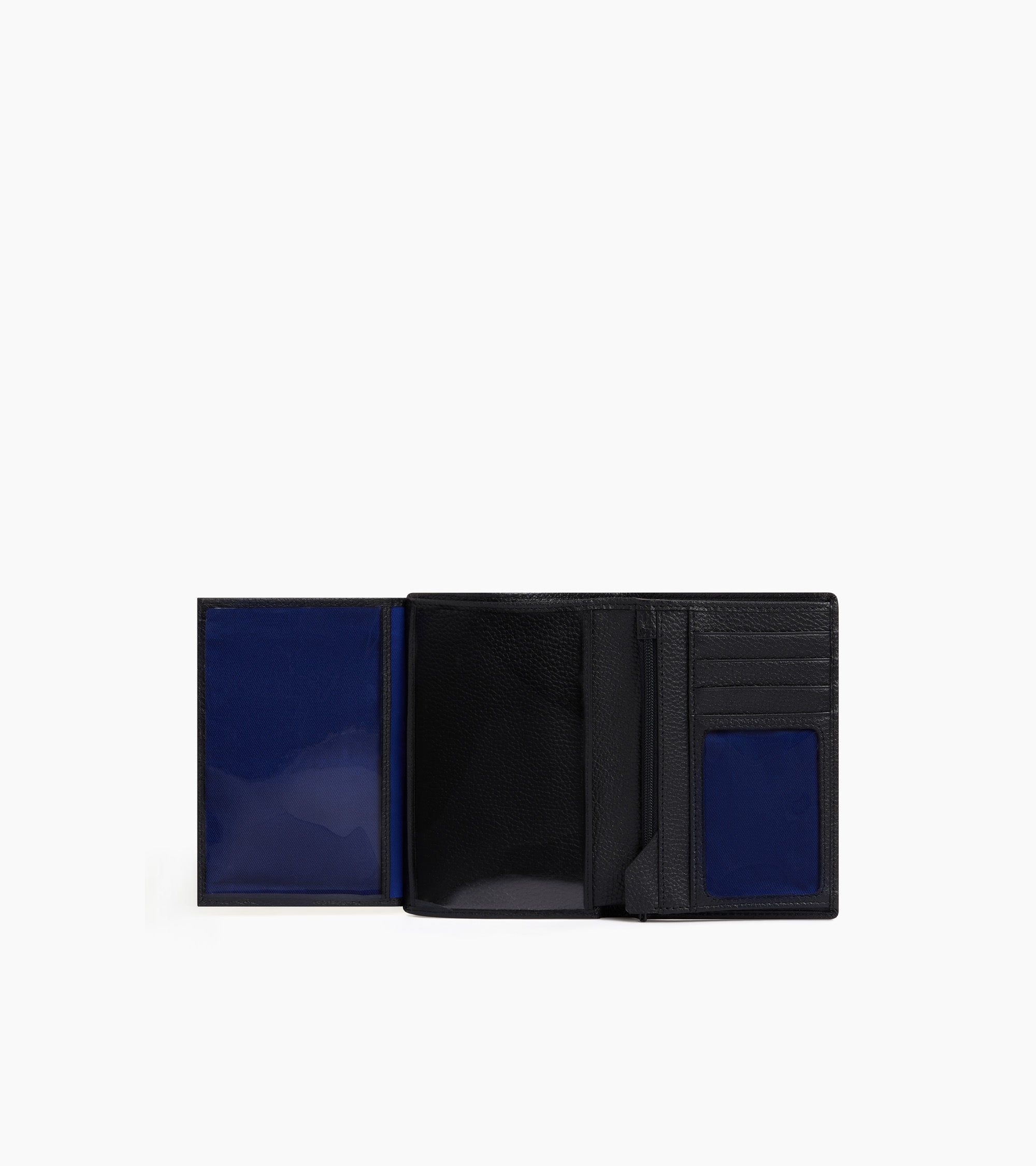 Grand portefeuille vertical zippé 2 volets Charles en cuir grainé