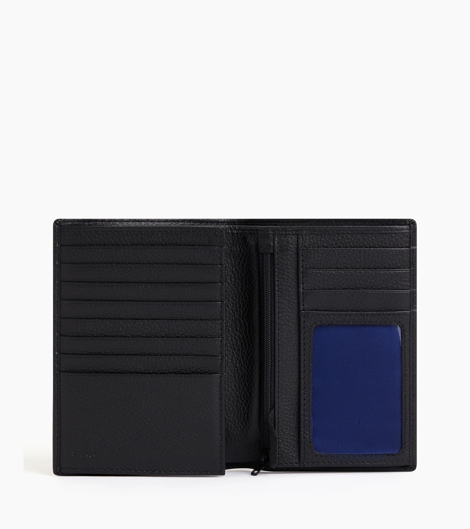 Grand portefeuille vertical zippé 2 volets Charles en cuir grainé