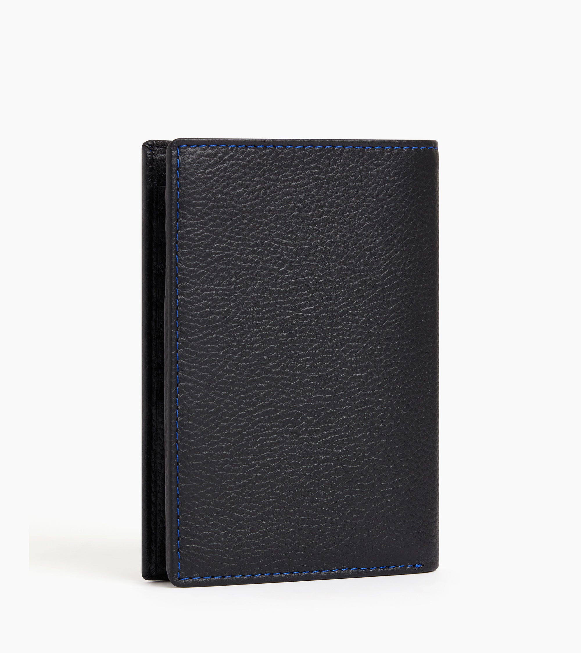Grand portefeuille vertical zippé 2 volets Charles en cuir grainé