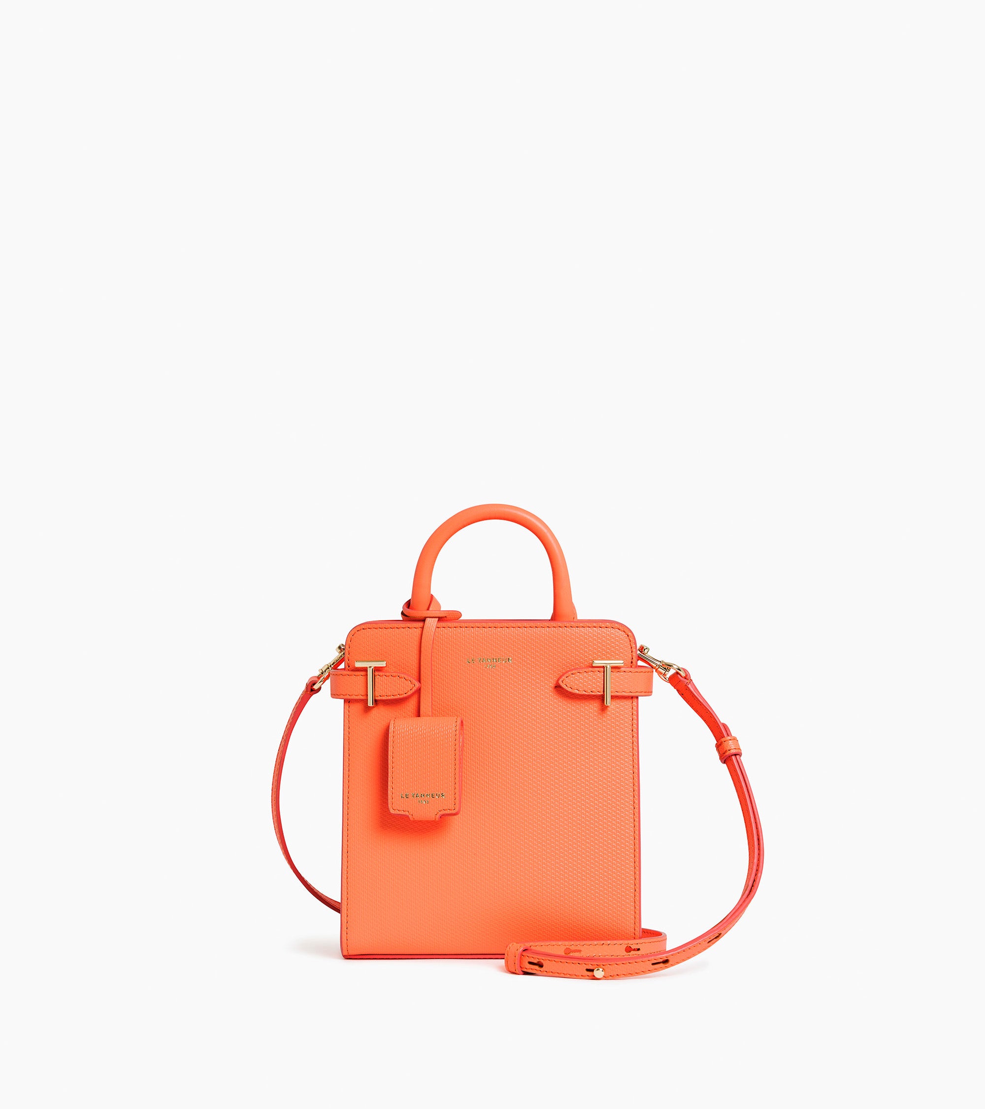 Petit sac à main vertical Emilie en cuir signature T