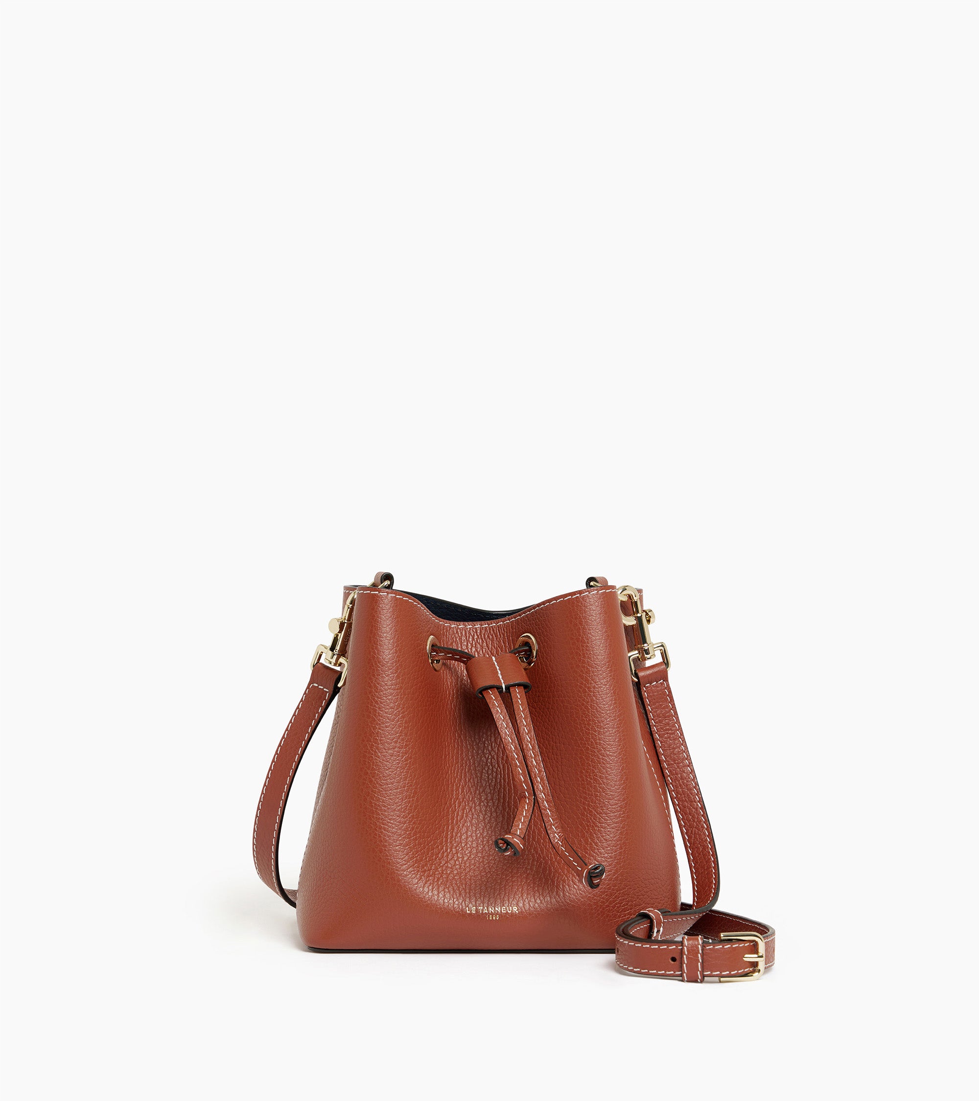 Mini sac seau Louise en cuir grainé