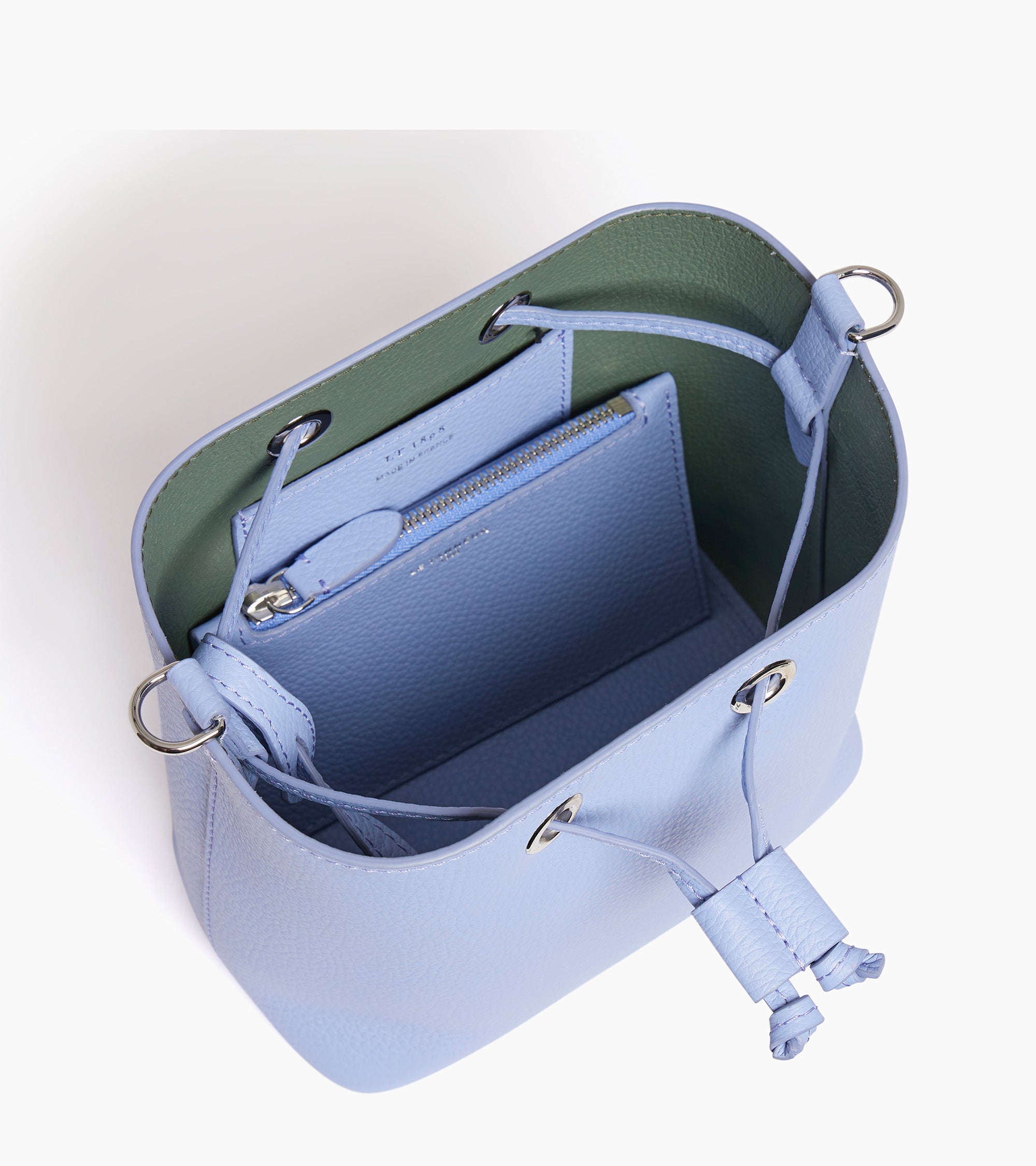 Mini sac seau Louise en cuir grainé
