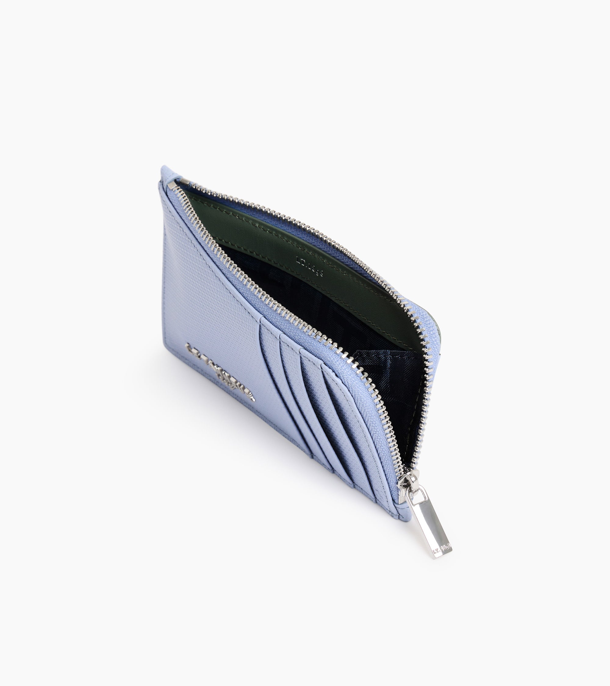 Porte carte large zippé Emile en cuir signature T