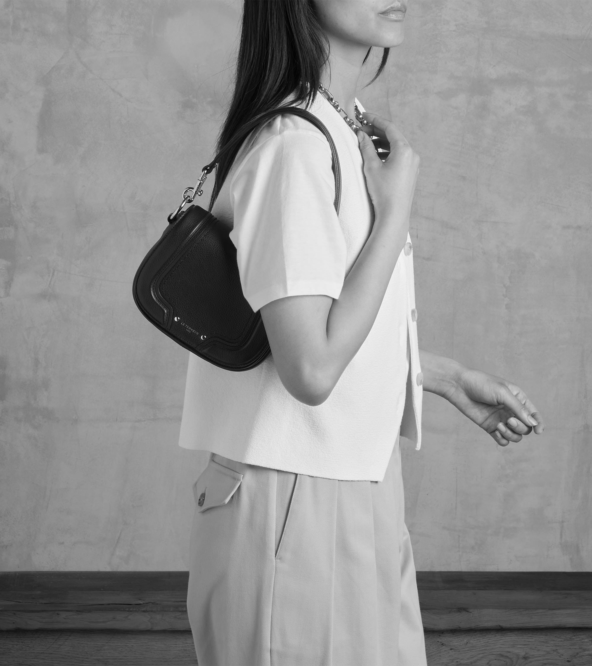 Petit sac bandoulière Ella en cuir grainé