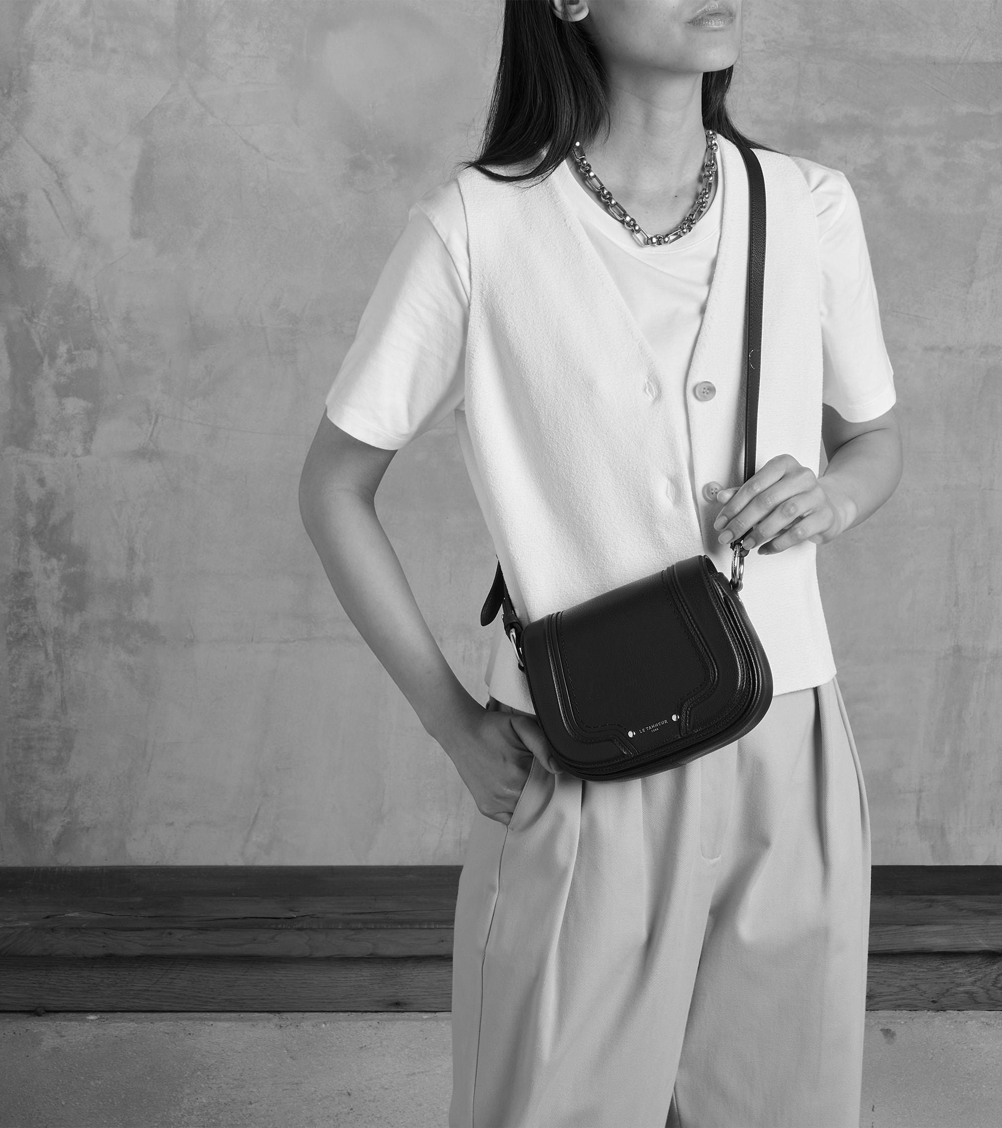 Petit sac bandoulière Ella en cuir grainé
