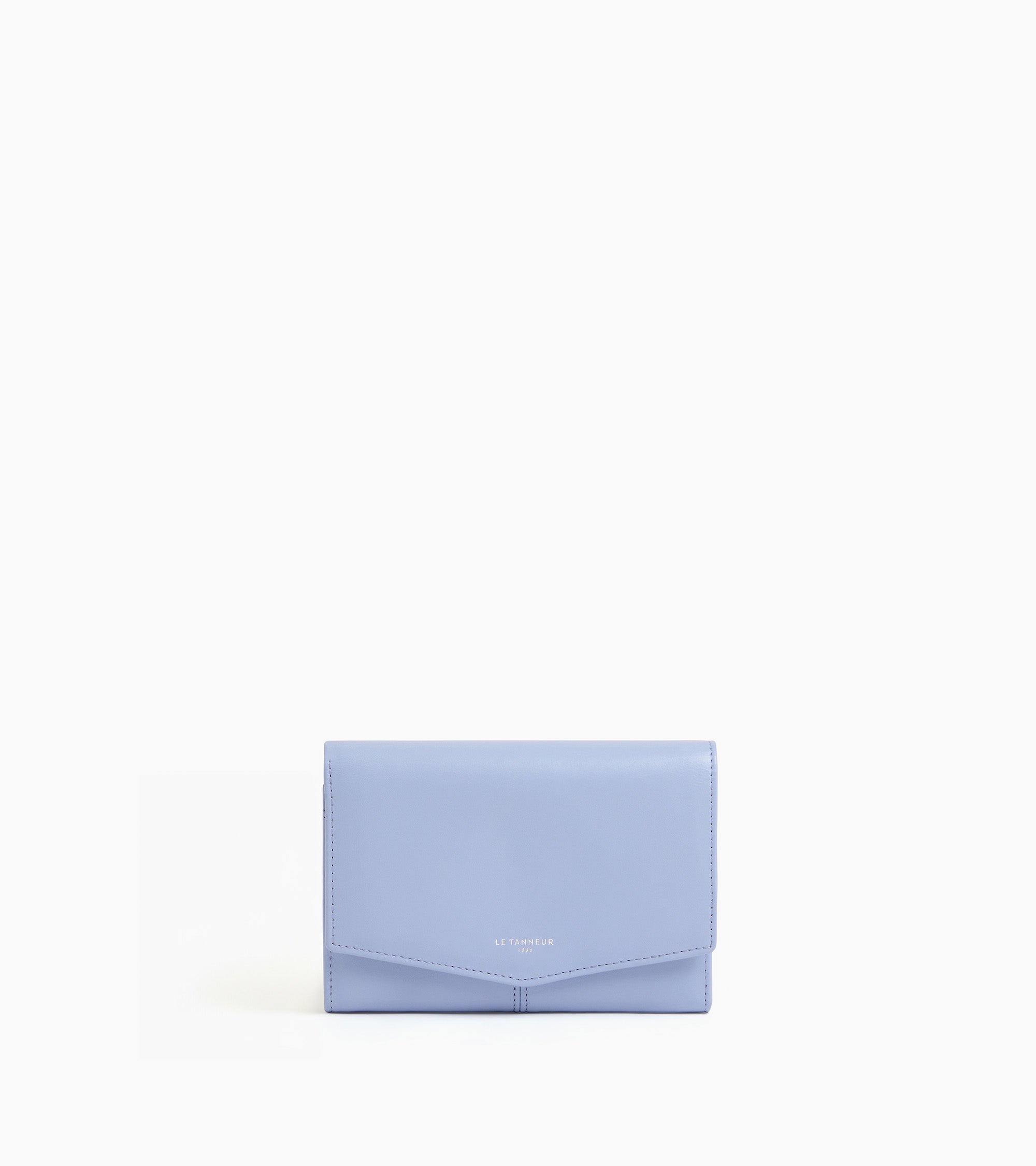 Grand portefeuille zippé Charlotte en cuir lisse