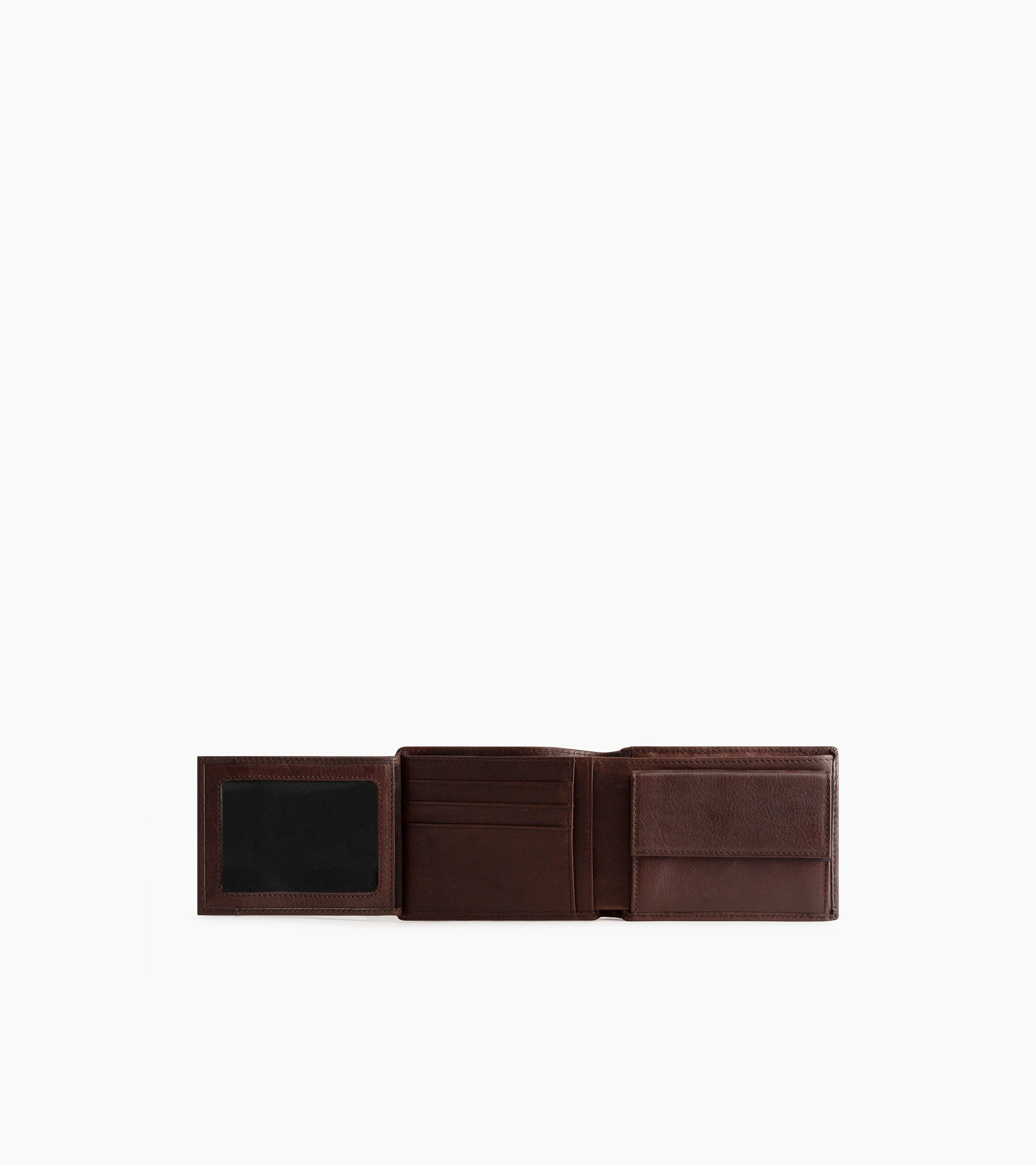 Grand portefeuille horizontal 2 volets Gary en cuir huilé