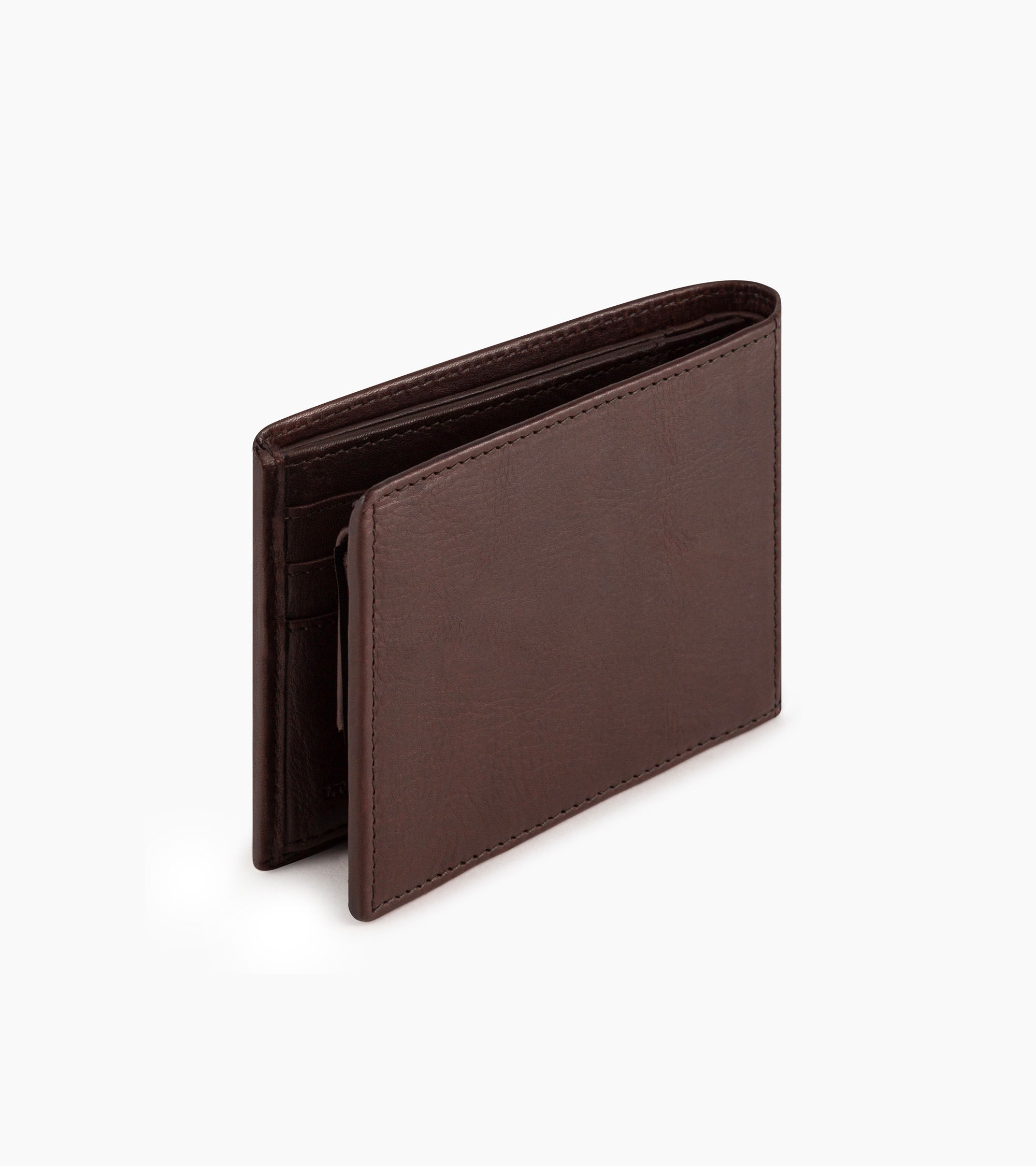 Grand portefeuille horizontal 2 volets Gary en cuir huilé