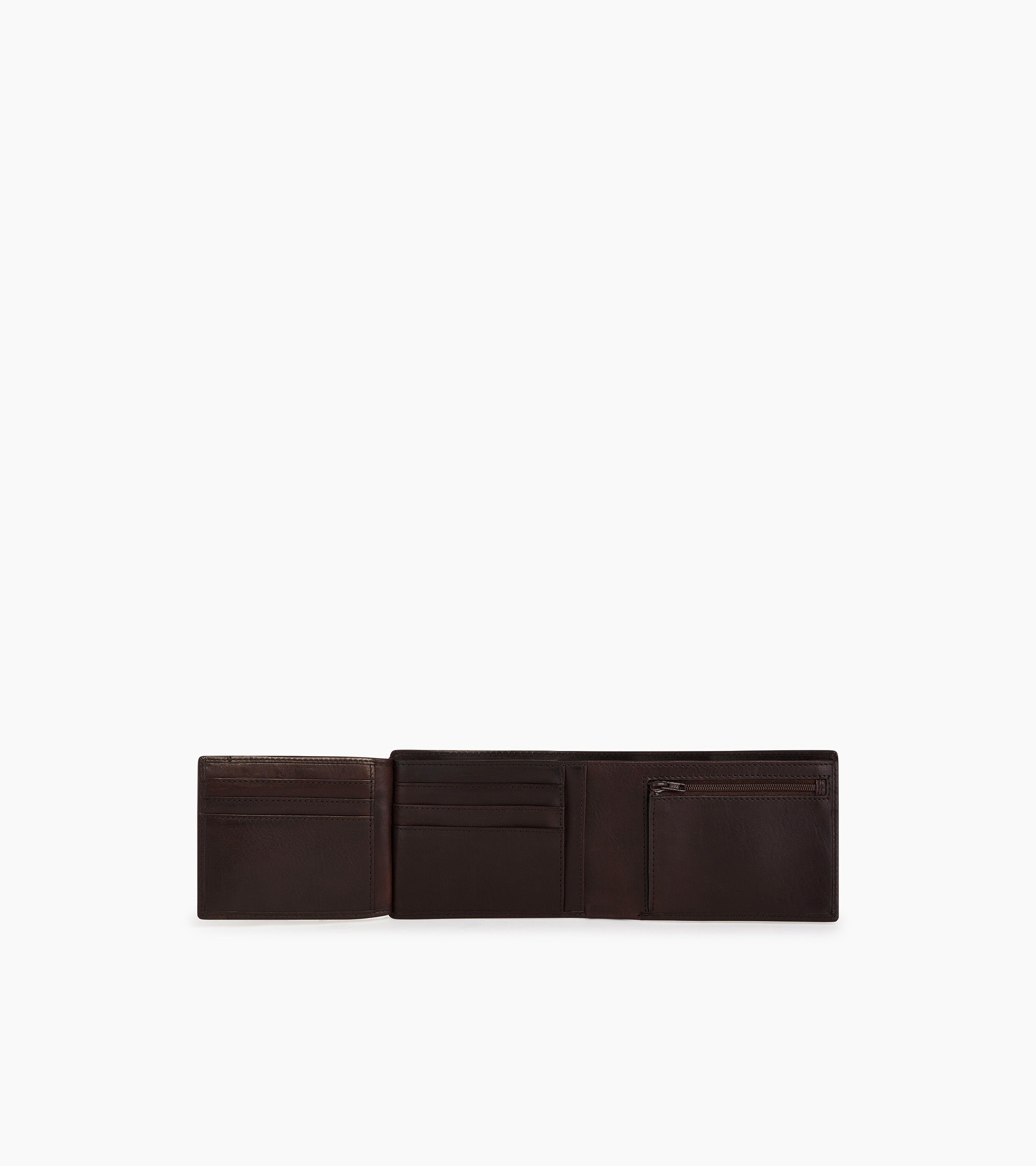 Portefeuille horizontal moyen modèle 2 volets Gary en cuir huilé
