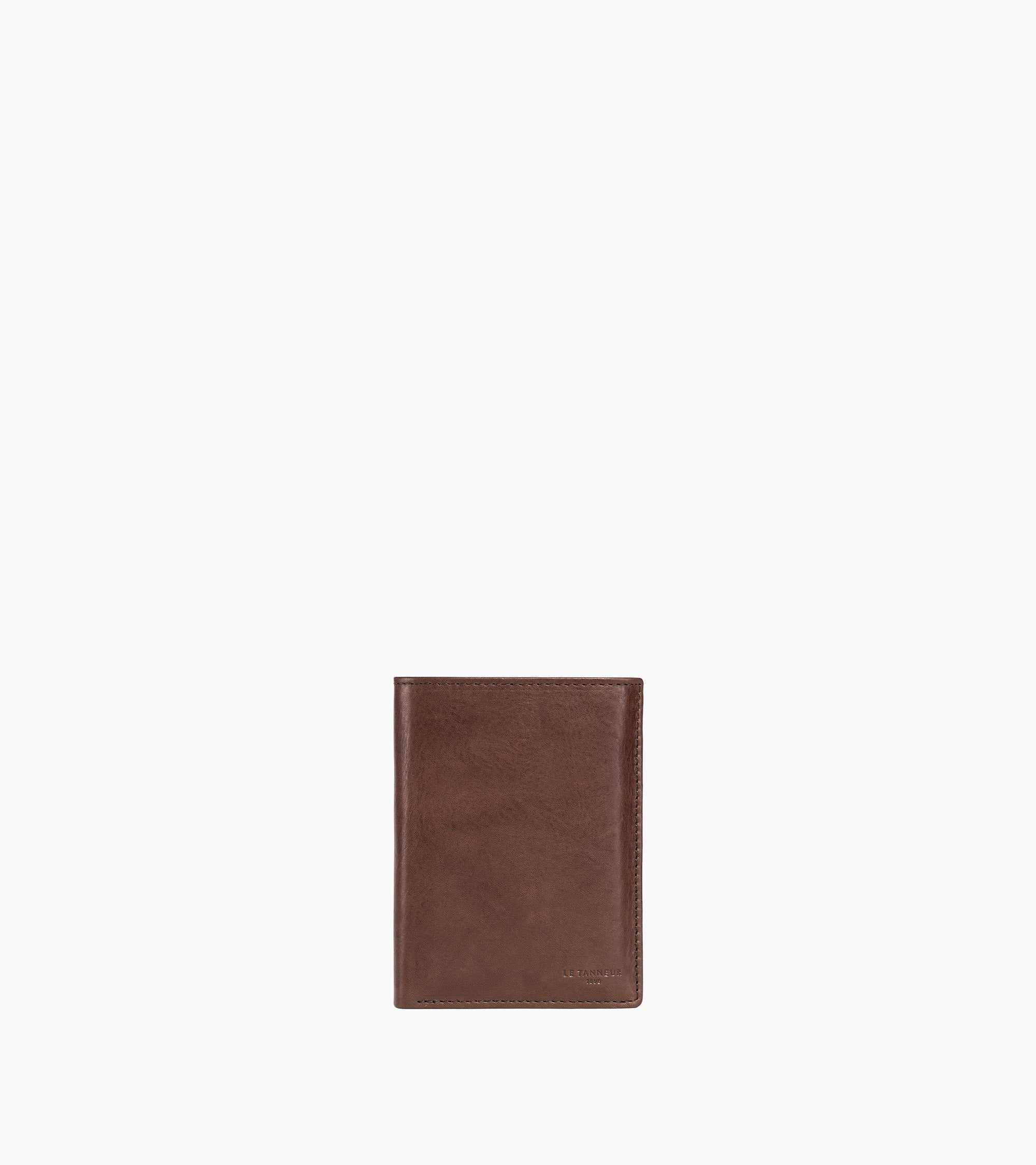 Portefeuille vertical moyen modèle zippé 3 volets Gary en cuir huilé