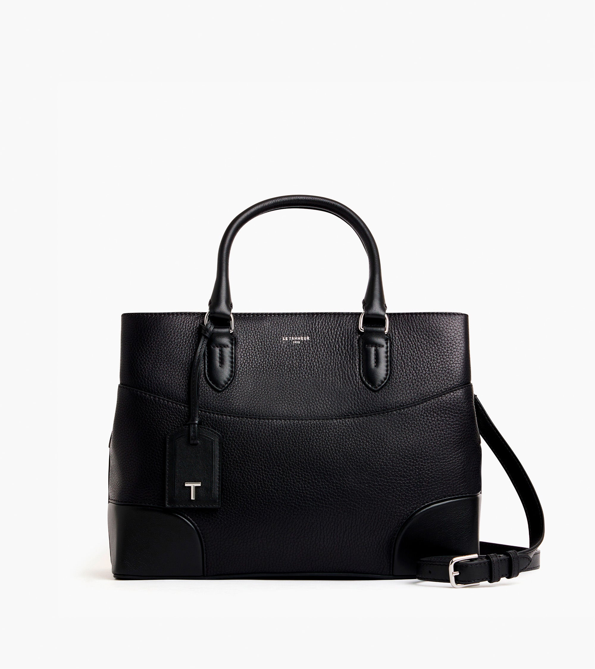 Grand sac à main Romy en cuir grainé et lisse
