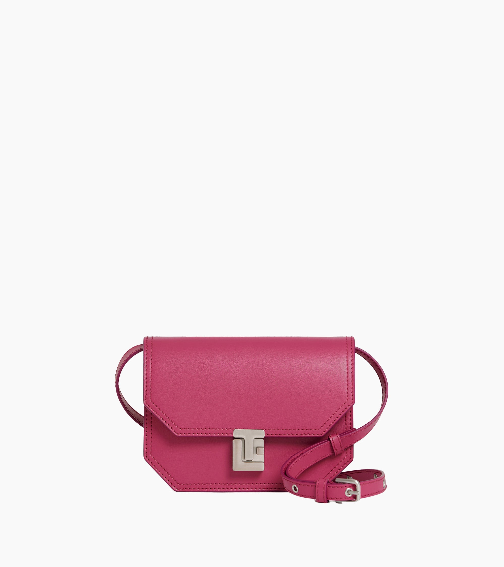 Petit sac bandoulière Rose en cuir lisse