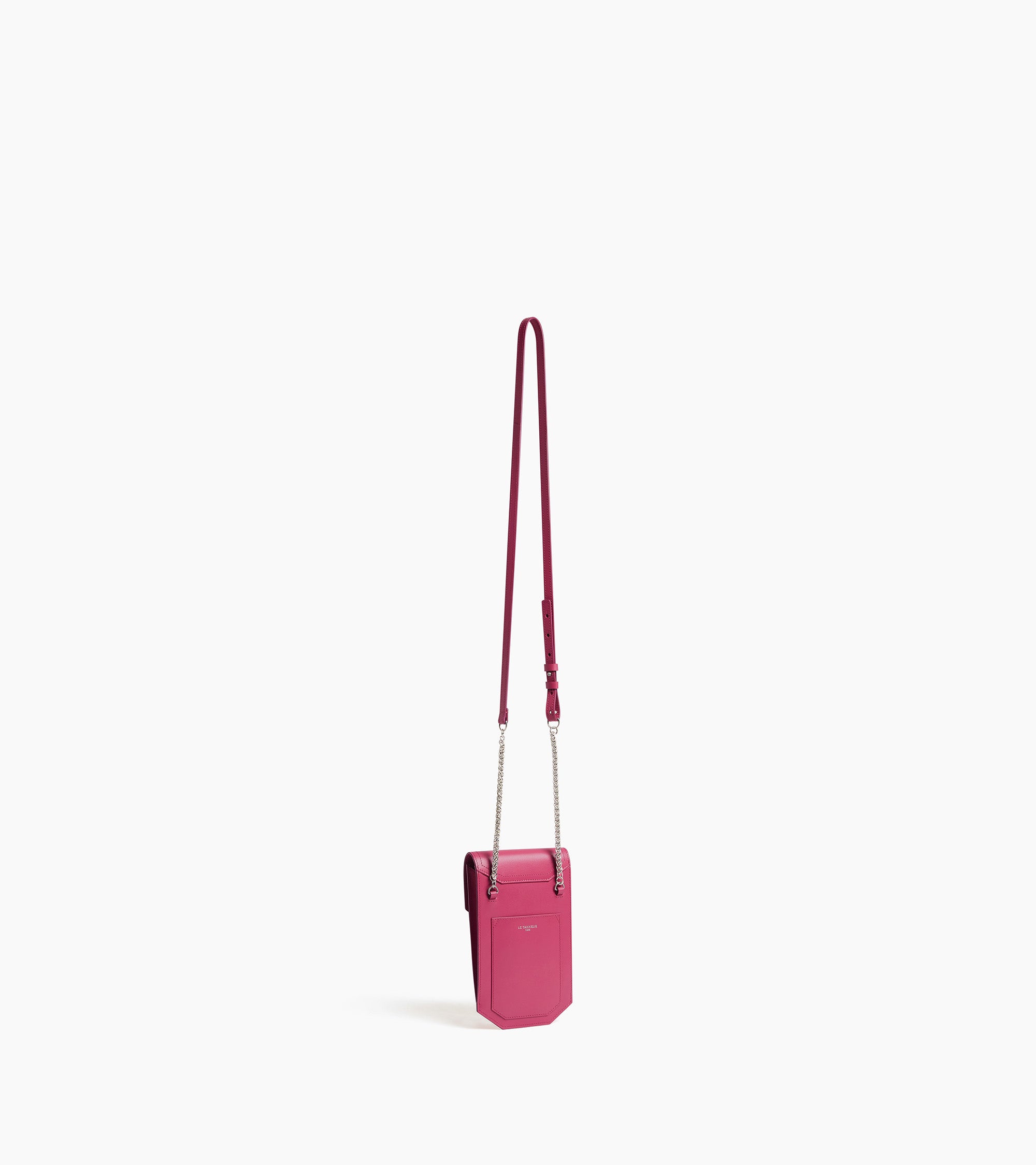 Etui téléphone à rabat Rose en cuir lisse